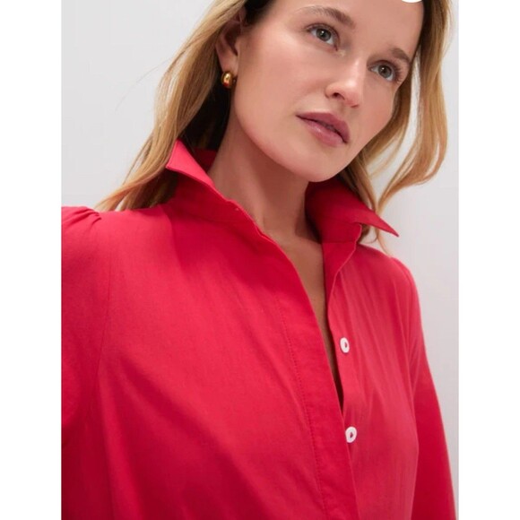 Tuckernuck Pomander Place Hibiscus Red Cotton Mabel Maxi Dress Size Large - Picture 2 of 13